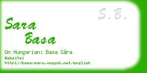 sara basa business card
