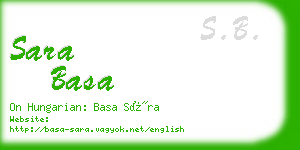 sara basa business card